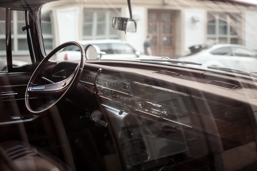 Inside a Vintage Car