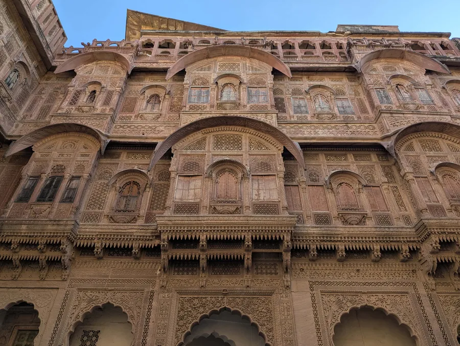 Gemeißelte Fassade von Mehrangarh
