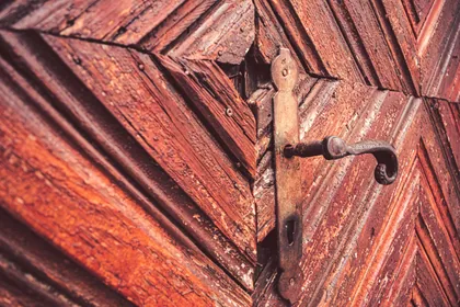Iron Handle on an Old Door