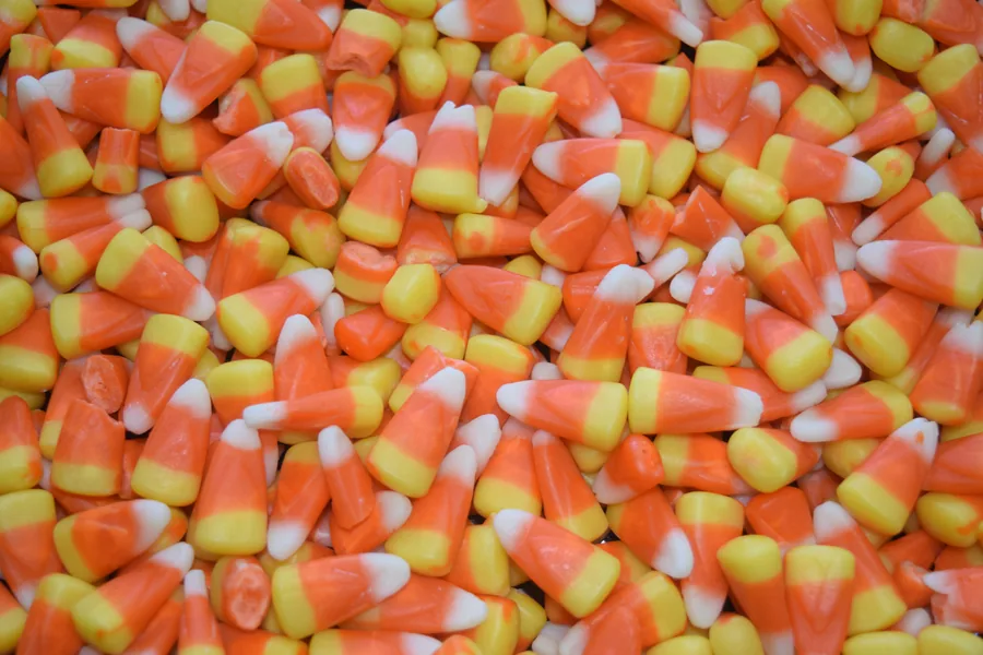 Candy Corn in Orange Yellow and White