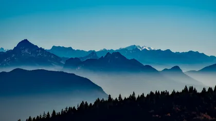 Misty Blue Mountain Ridges