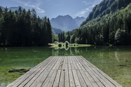Jetty on a Green Lake