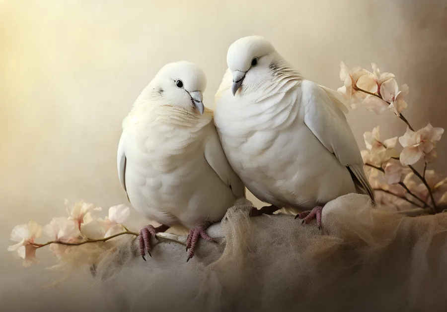 Deux colombes blanches