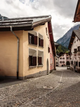 Cobbled Corner in Scuol